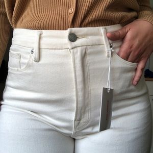 Good American White Skinny Jeans, High Rise